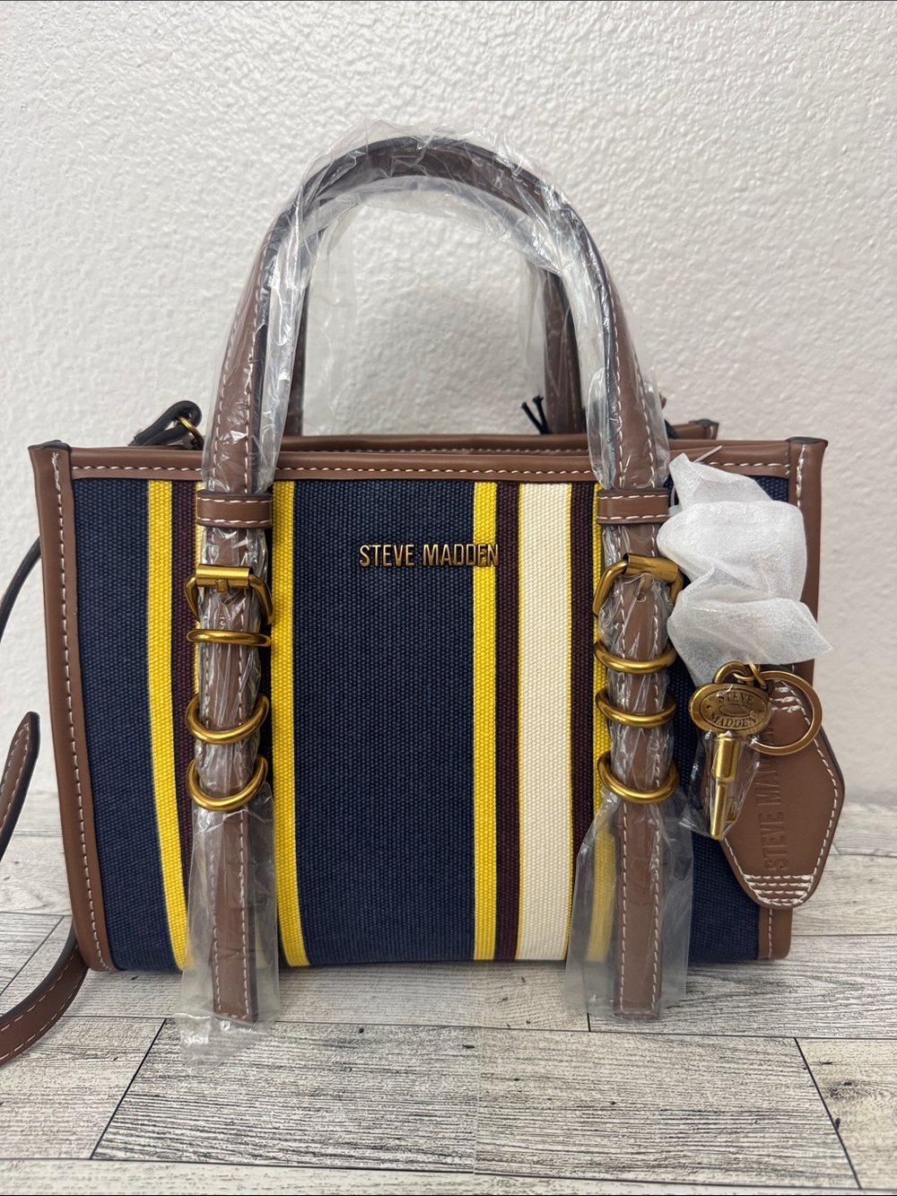 Steve Madden Navy Multi BBogan Bag NWT